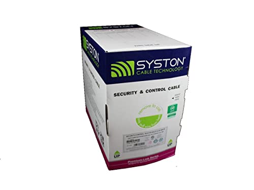 Syston 18/6 Telli Genel Korumalı CMP / CL3P Güvenlik ve Kontrol Kablosu - 1000 Fit Kutu-Beyaz