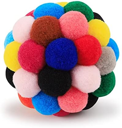 COMEONE Çan Oyuncak Top (3 paket) - Kediler için renkli Peluş Toplar Dahili çan, interaktif kovalayan çiğneme oyuncakları Yumuşak Ponpon