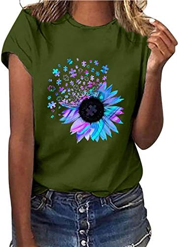 Bayan Üstleri Şık Rahat, Tişörtü Yaz Kısa Kollu Moda Gevşek Hoodies Çiçek Rahat Crewneck Gömlek