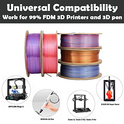 PLA 3D Filament, DB PLA Filament 1.75 mm Doğruluk + / -0.03 mm Çoğu FDM Yazıcıya Uyar, 2 renk 1 Çift Renkli Ko-ekstrüzyon 3D Filament