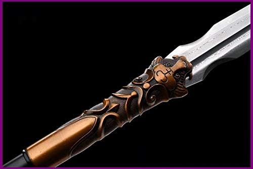 GLW Kılıç Çin Wushu Lance Kılıç Şam Çelik Mızrak Keskin Avcılık Uzun Mızrak Jian