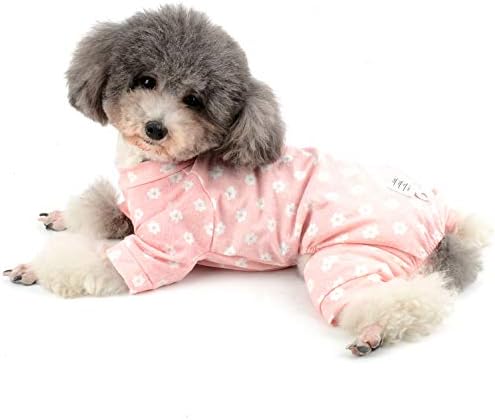 Ranphy Köpek Çiçek Pijama Sevimli Pamuk Köpek Tulum Yumuşak Rahat Papatya Doggy 4 Bacaklı Giyim Pet Kıyafetler Giyim Gecelik Doggie