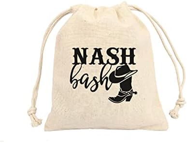TyM Nash Bash baskılı Parti Favor çanta - pamuk büzme ipi kapatma-Bekarlığa Veda akşamdan kalma kiti çanta-Akşamdan Kalma Kurtarma