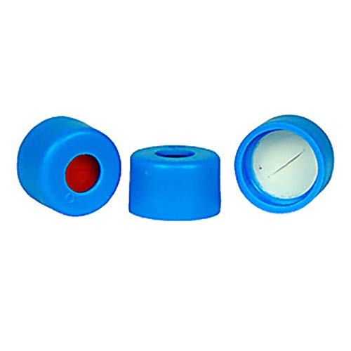 Mikrolitre 07-0075B µL-Önceden Kesilmiş PTFE/Silikon Bölmeli Plakalar Geçmeli Kapak, Mavi (100'lü Paket)