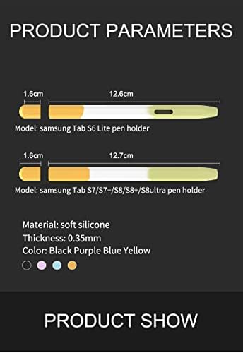 Galaxy Tab için S Pen için FONREST Koruyucu Kılıf S7 FE/S7/S7+/S8/S8 Artı / S8 Ultra Kılıf Tutucu, Silikon Kontrast Renk Ultra ince