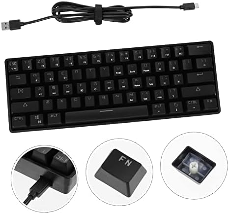 Mobestech 61 RGB Klavye USB kablolu arkadan aydınlatmalı Ofis mekanik tuşları-anahtar Mavi Ayarlanabilir olmayan ışık Dizüstü Kablosuz