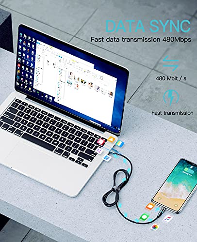 Nafy Manyetik USB C Şarj Kablosu, 3A Manyetik USB Kablosu QC 3.0 Hızlı Şarj ve Veri Aktarımını Destekler, C Tipi Cihazlar için Mıknatıslı