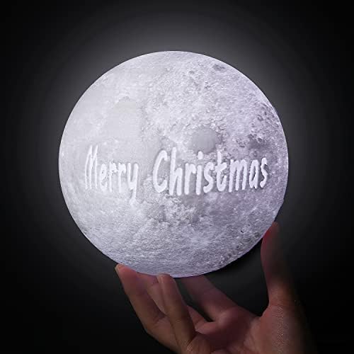 ALİKİZ Noel Ay lambası Galaxy Ay Gece lambası ile Ahşap Standı, Dokunmatik ve Uzaktan Kumanda, 16 LED Renk USB Şarj Edilebilir ve Kısılabilir