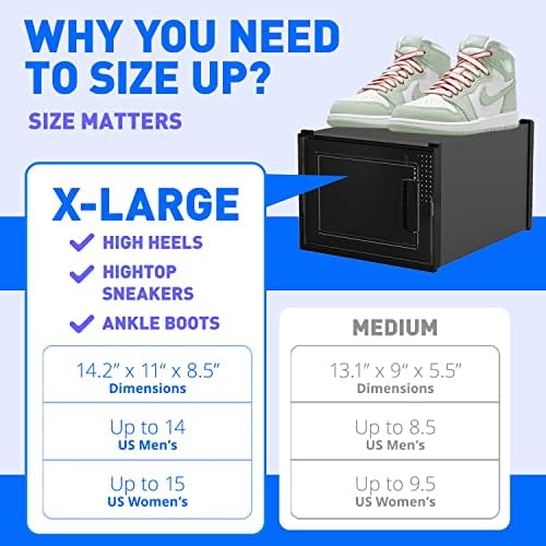 Ayakkabı Organizatörü Ayakkabı Saklama Kutusu, Ayakkabı Kutuları Şeffaf Plastik İstiflenebilir, Şeffaf Ayakkabı Kutuları İstiflenebilir