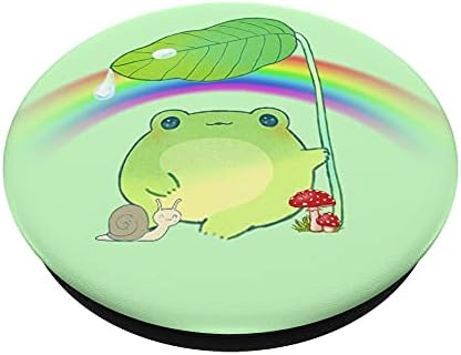 Kawaii Sevimli Kurbağa Sevgilisi Gökkuşağı Cottagecore Estetik PopSockets Değiştirilebilir PopGrip