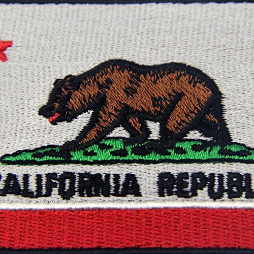 EmbTao İşlemeli California Eyalet Bayrağı Demir On Yama Dikmek CA Amblemi