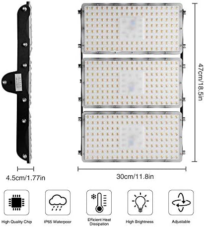 YUYVHH LED güvenlik ışıkları Dış Mekan,4 Paket, 300W 8000LM 2800-3200k, Sıcak Beyaz IP65 Su Geçirmez, ETL Belgeli, Garaj için projektör