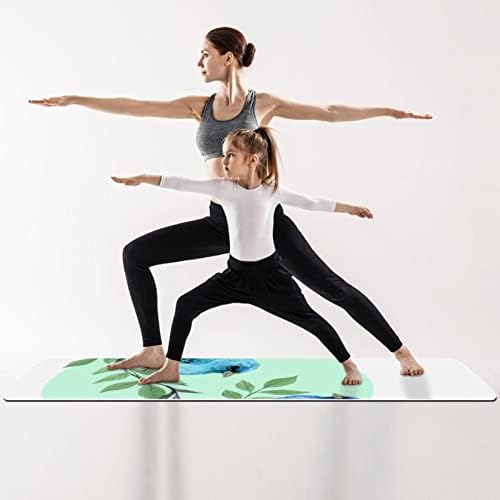 SDLKFRELİ 6mm Ekstra Kalın Yoga Mat, Mavi Kuşlar Desen Baskı Çevre Dostu TPE Egzersiz Paspaslar Pilates Mat ile Yoga için, egzersiz,