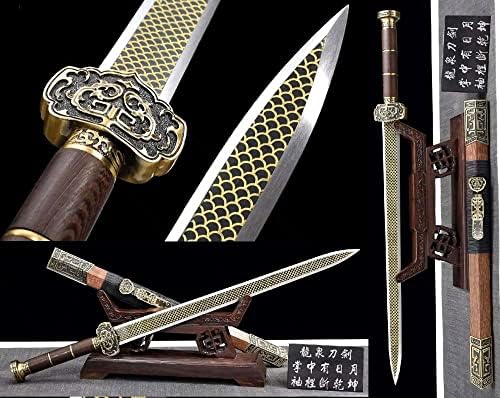 SHZBZB Kılıç El Dövme Sağlam Çin Wushu Kılıç Keskin Karbon Çelik Bıçak Kung Fu Jian