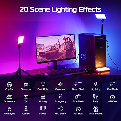 ULANZİ PL-01 RGB Video ışığı, taşınabilir LED kamera ışık paneli 0-360 tam renkli, CRI 95 + 2500-9000K LED Video ışığı, Vlog, fotoğraf,