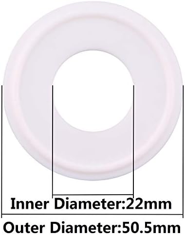DERNORD Beyaz PTFE (Teflon) Conta üçlü kelepçe geçme burç O-Ring - 1 İnç (5'li Paket)