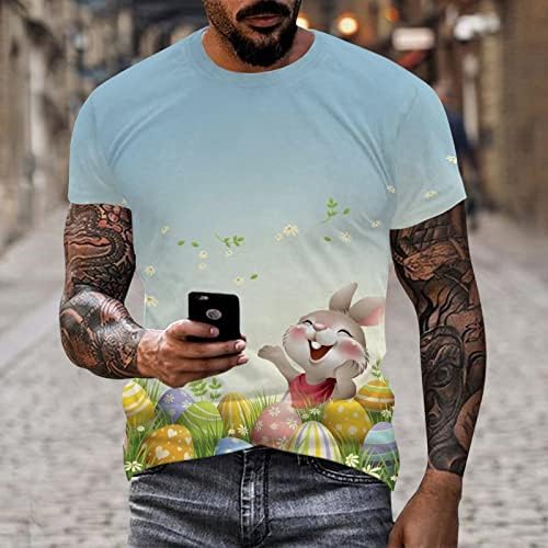 2023 Yeni Erkek Paskalya Moda Bireysellik Rahat Dijital 3D Baskılı T Shirt Yuvarlak Boyun ve Kısa Kollu