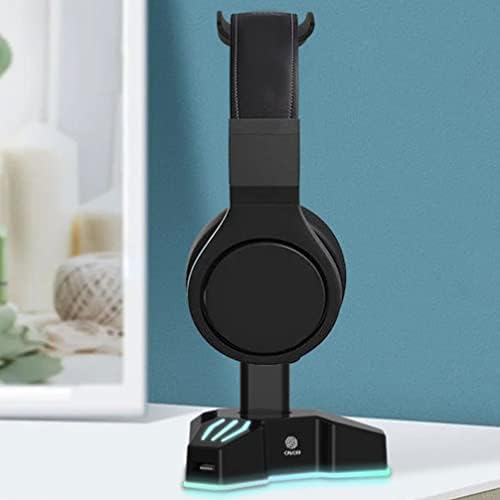 Angoily Masa Kulaklık Tutucu RGB Kulaklık Standı Masası oyun kulaklığı Tutucu Askı Raf Raf USB Şarj Portları ile Oyun Masası Oyun Kulaklık