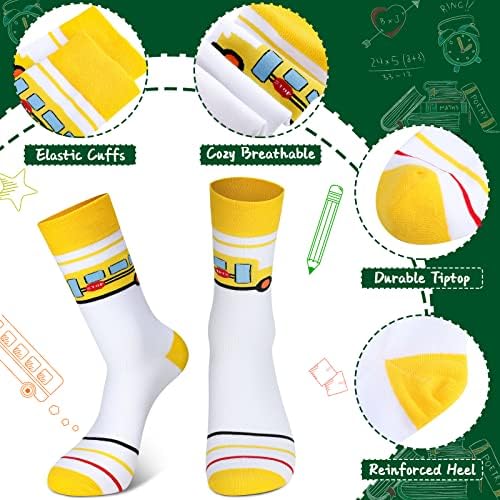 Hotop 6 Pairs Komik Ekip Çorap Öğretmen Öğrenci Okula Dönüş Çorap Hafif Yumuşak Öğretmen Takdir Hediye Çorap Yetişkin Gençler için