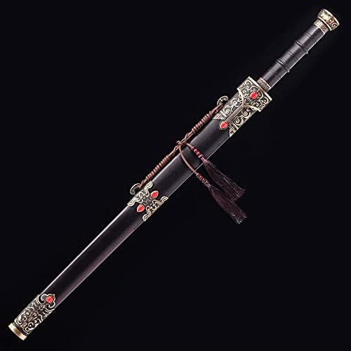 GLW Handmade Sword Spada in Acciaio Reale Spada Tradizionale Cinese Fatta A Mano in Acciaio Piegato Damacus Lama in Acciaio Pieno Tang