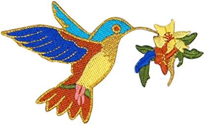 ID 0604 Renkli Sinek Kuşu Yama Çiçek Nektarı Besleyici Zanaat Demir-On Aplike