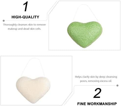 Healifty 1 Takım 3 adet Yüz Pedi Doğal / Makyaj Vücut Kalp Banyosu Temizleme Peeling ve Yüz Rastgele Şekilli Yaratıcı Kullanımlık Puf