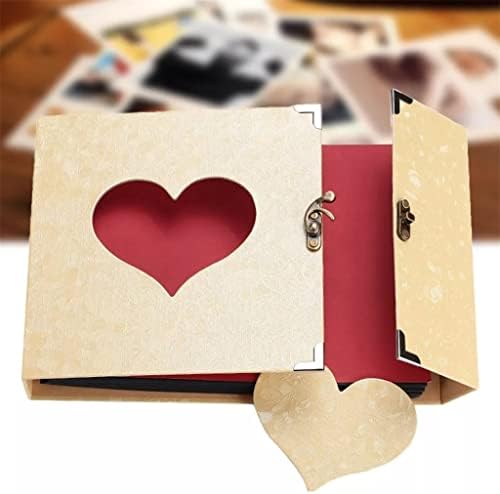 GANFANREN 10 inç Eklemek Kendinden Yapışkanlı Siyah Sayfalar Flyer Out Aşk Kalp anı defteri Fotoğraf Vintage DIY Karalama Defteri Düğün