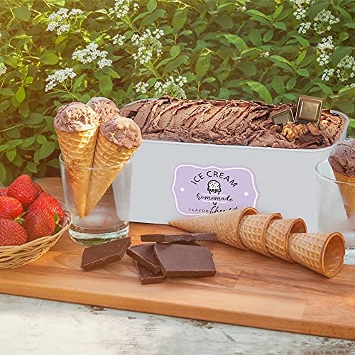 Ev Yapımı Dondurma için 2 Adet Yeniden Kullanılabilir Dondurma Kabı Seti 1,6 Litre Ea. - Şerbet, Dondurulmuş Yoğurt veya Gelato için