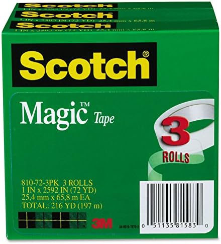 Scotch 810723Pk Sihirli Bant Dolum, 1 İnç X 2592 İnç, 3 İnç Çekirdek, 3 / Paket