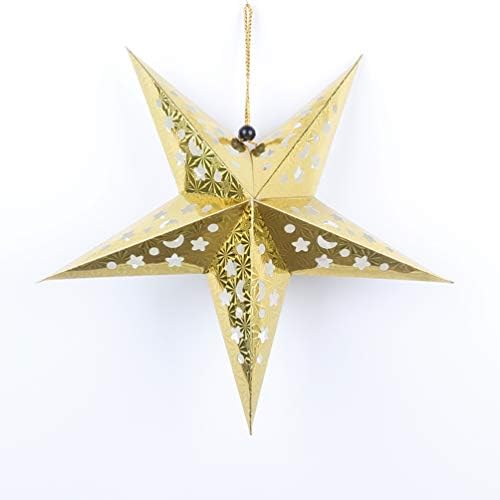 Kağıt lamba gölge Kağıt yıldız fener abajur Noel 3D kağıt yıldız asılı dekorasyon asılı kolye lamba gölge düğün tatil doğum Günü partisi