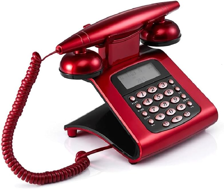 LEPSJGC Antika Kablolu Sabit Telefon Sabit Retro Telefon Düğmesi Arama Vintage Dekoratif Telefonlar Ev Aile için