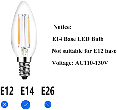 Beonllay E14 Avrupa Bankası LED Şamdan Ampuller 25 W Eşdeğer, 110 V 2700 K Sıcak Beyaz E14 Led Ampuller 2 W 250LM için Türk Lamba,