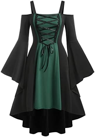 Kokteyl Elbiseleri Kadınlar için Gotik Vintage Midi Elbise Ortaçağ Mahkemesi Tarzı Off-Omuz Festivali Ziyafet Elbisesi Elbise