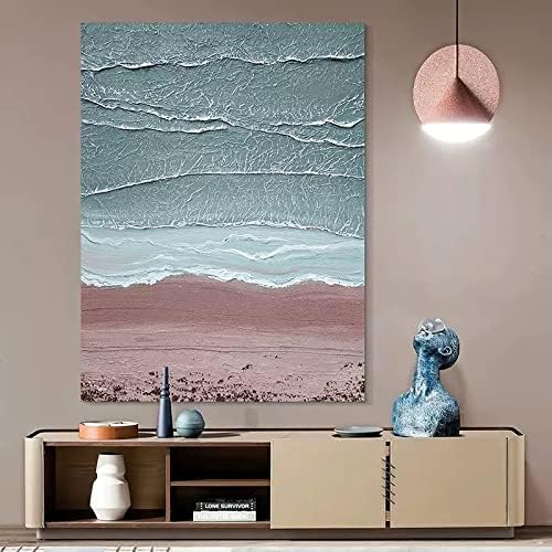 JFNISS Sanat 3D Soyut dekoratif tablolar - Tuval Üzerine yağlıboya mavi okyanus El-Boyalı Soyut Sanat Tuval duvar dekoratif tablolar