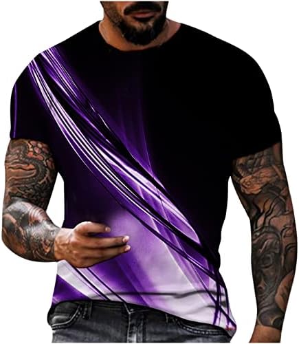 Artı Boyutu 3D Baskı Gömlek Erkekler için Grafik Dijital Tee Tops 2023 Yaz Casual Bluz Kısa Kollu Ekip Boyun Moda T-Shirt