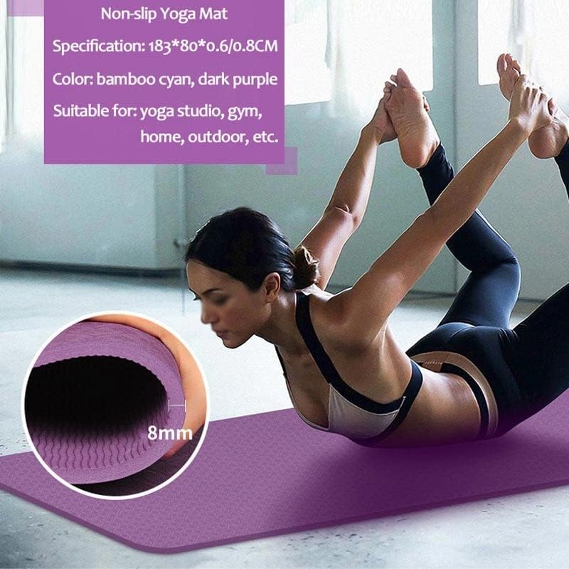 YFQHDD Acemi 8mm Yoga Mat Düz Renk TPE Fitness Pilates Kat Egzersiz Pedleri