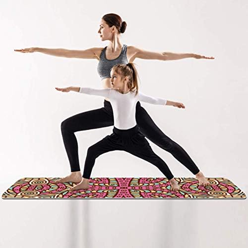 Siebzeh Soyut Tribal Etnik Desen Premium Kalın Yoga Mat Çevre Dostu Kauçuk Sağlık ve Fitness Her Türlü Egzersiz Yoga ve Pilates için