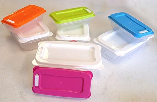 8 Set Çok Renkli Gıda Saklama kapaklı konteyner (16 adet) 2 boyutları 6x 4x 2 ve 5 x 2.5x 1