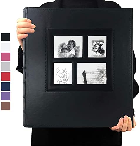 RECUTMS Fotoğraf Albümü 4x6 600 Fotoğraf Siyah Sayfalar Büyük Kapasiteli deri kılıf Düğün Aile Fotoğraf Albümleri 600 Yatay ve Dikey