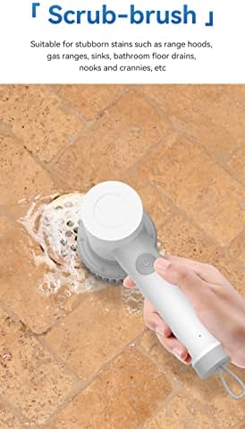 Elektrikli Temizlik Scrubber, Çok Fonksiyonlu Süpürme Fırçası ile 3 Değiştirilebilir Fırça Kafaları, El Scrubber Temizlik için Banyo,