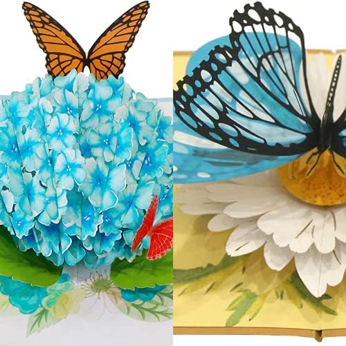 SEVİMLİ Açılır PENCERE-2 Kelebek ve Çiçek Seti 3D Açılır Kartlar-Anneler Günü, Sevgililer Günü, Yıldönümünde Anne, Eş için Çiçekli