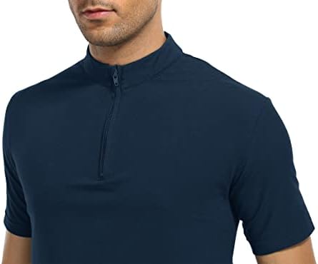 HAUSEİN polo gömlekler Erkekler için Kısa Kollu Slim Fit Çeyrek Zip Kas Atletik Spor Kas Rahat yazlık t-Shirt