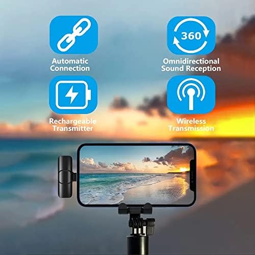 Pro Mini Kablosuz Yaka Mikrofonu Android'ler ve USBC Cihazlarıyla Uyumlu YouTube, Video Kaydetme, Canlı Yayın, Podcast'ler ve Daha