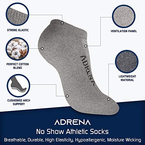 ADRENA No Show Atletik Çorap / Erkek Kadın Yastıklı Astar Çorap / 7 Paket Hediye Kutusu