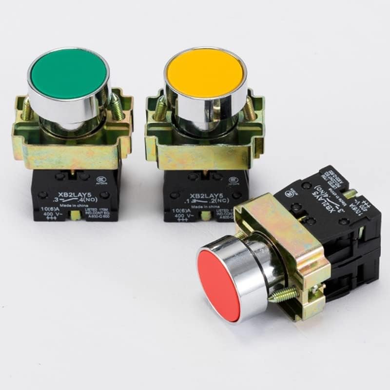 1 ADET 22mm Anlık Gömme basmalı düğme anahtarı 600V 10A Yay Geri Dönüşü 2 vidalı pim - (Renk: Beyaz, Voltaj: hayır)