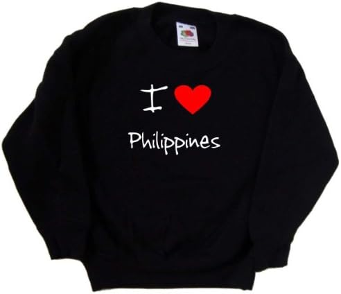 Kalbi Seviyorum Filipinler Siyah Çocuk Sweatshirt
