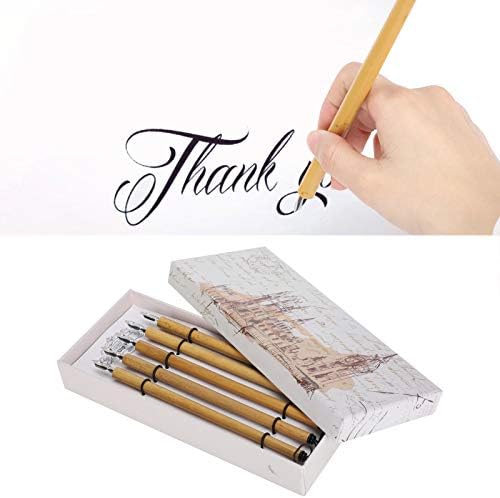 Kutulu Divit kalem, Okul Malzemeleri Bambu divit kalem, İngilizce Uygulama Yazma Okul Ev(1-5 uç seti)