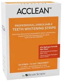 Acclean %10 Hidrojen Peroksit Diş Beyazlatma Şeritleri; 28 İşlem için Çözülebilir Beyazlatma Şeritleri; Bir (1) Kutu 56 Çözülebilir