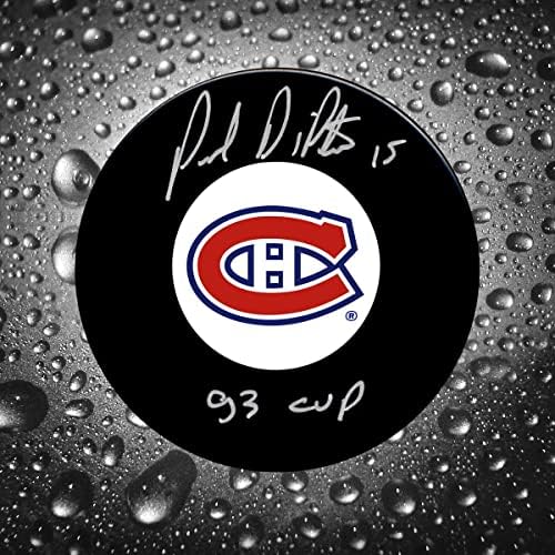 Paul DiPietro Montreal Canadiens 1993 Kupası İmzalı Disk-İmzalı NHL Diskleri