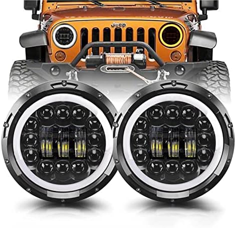 YUFANYA Led jeep için far Wrangler, 7 inç Yuvarlak Led Farlar ışık halkası DRL Jeep Wrangler JK için TJ LJ CJ 1997-2018, CREE LED Çip,